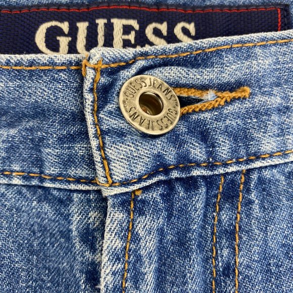 VTG RARE GUESS Black Patch Logo Denim Jeans - Picture 8 of 15
